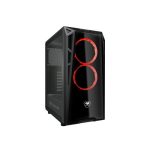 GABINETE COUGAR TURRET BLACK LED RED ATX CRIST TEMPLADO