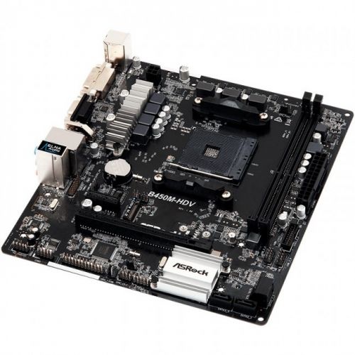 TARJETA MADRE ASROCK B450M-HDV4.0 DDR4 DVI-D, D-SUB,HDMI 6USB 3.1AM4